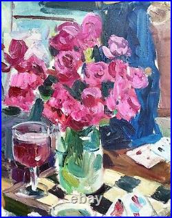 Painting art impressionism vintage still life wall decor home cosiness flowers