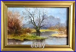 Painting art vintage Summer Landscape impressionism decor Autumn collection