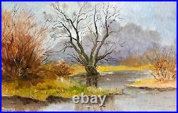 Painting art vintage Summer Landscape impressionism decor Autumn collection