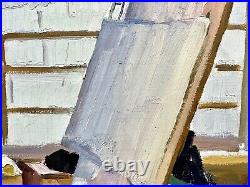 Painting vintage decor landscape impressionism Architectural winter workshop old