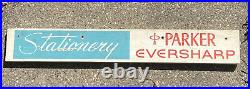 Parker Pen Eversharp Stationery Sign Painted Vintage Wood Advertising Display