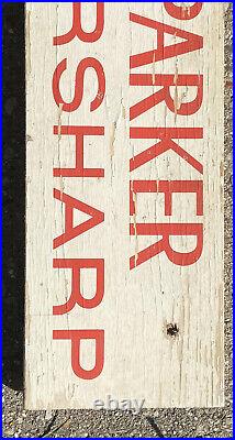 Parker Pen Eversharp Stationery Sign Painted Vintage Wood Advertising Display