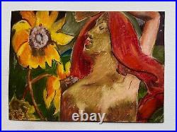 Paul Gauguin painting on paper (Handmade) signed and stamped mixed media vtg