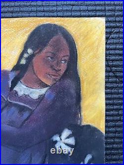 Paul Gauguin painting on paper (Handmade) signed and stamped mixed media vtg