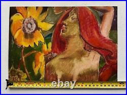Paul Gauguin painting on paper (Handmade) signed and stamped mixed media vtg