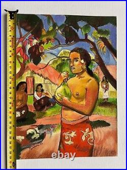 Paul Gauguin painting on paper (Handmade) signed and stamped mixed media vtg