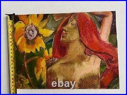 Paul Gauguin painting on paper (Handmade) signed and stamped mixed media vtg