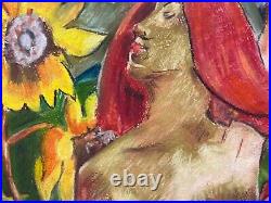 Paul Gauguin painting on paper (Handmade) signed and stamped mixed media vtg