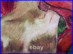 Paul Gauguin painting on paper (Handmade) signed and stamped mixed media vtg