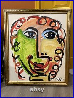 Peter Keil Painting Abstract Signed WithCOA Andy Warhol Large Vintage Frame