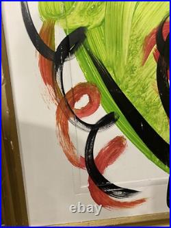 Peter Keil Painting Abstract Signed WithCOA Andy Warhol Large Vintage Frame