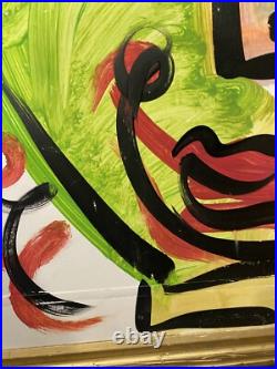Peter Keil Painting Abstract Signed WithCOA Andy Warhol Large Vintage Frame