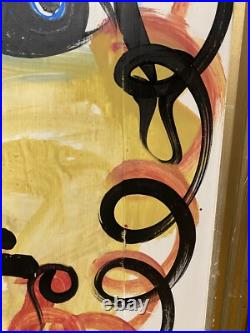 Peter Keil Painting Abstract Signed WithCOA Andy Warhol Large Vintage Frame