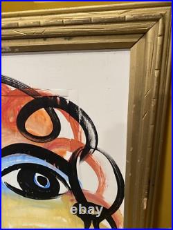 Peter Keil Painting Abstract Signed WithCOA Andy Warhol Large Vintage Frame