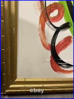 Peter Keil Painting Abstract Signed WithCOA Andy Warhol Large Vintage Frame