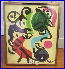 Peter Keil Signed & Framed Vintage Painting Abstract Listed Art COA