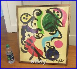 Peter Keil Signed & Framed Vintage Painting Abstract Listed Art COA