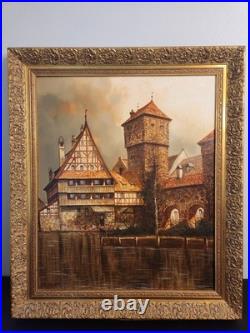 Peter Samberger Signed Original Painting Oil on Canvas 24×20 Vintage Framed Peter Samberger Signed Original Painting Oil on Canvas 24×20 Vintage Framed