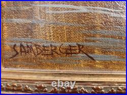 Peter Samberger Signed Original Painting Oil on Canvas 24×20 Vintage Framed