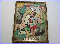 Peterson Oil Painting Vintage Abstract Expressionism Modernism Cubist Cubism