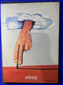 Philip Guston oil painting on canvas, vtg stamped signed