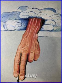 Philip Guston oil painting on canvas, vtg stamped signed