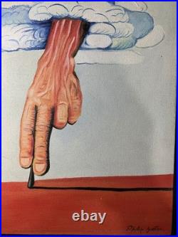 Philip Guston oil painting on canvas, vtg stamped signed