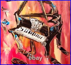 Piano? Original Oil? Painting? Vintage? Impressionist? Art Realism Signed Abstract