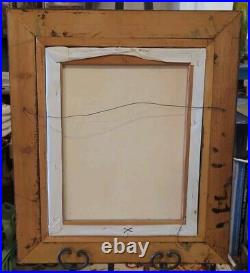 Pretty Vintage Original Still Life Floral Art Painting Signed Wood Wooden Frame