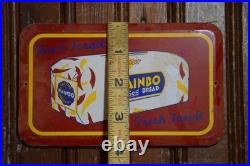RAINBO LASTING FRESHNESS BREAD STAMPED PAINTED METAL GROCERY SIGN 1950s VINTAGE