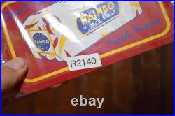 RAINBO LASTING FRESHNESS BREAD STAMPED PAINTED METAL GROCERY SIGN 1950s VINTAGE
