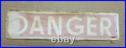 RARE NOS Vintage Danger Sign Metal Glass Smaltz Paint Industrial Tabaco paper