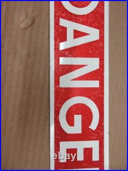 RARE NOS Vintage Danger Sign Metal Glass Smaltz Paint Industrial Tabaco paper