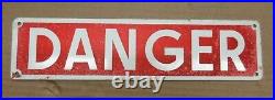 RARE NOS Vintage Metal Glass Smaltz Paint Industrial Danger Sign B