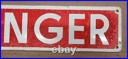 RARE NOS Vintage Metal Glass Smaltz Paint Industrial Danger Sign B