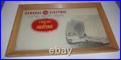 RARE Vintage GE GENERAL ELECTRIC Reverse Painting Store Display Sign MCM