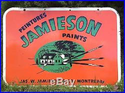 RARE Vintage JAMIESON Paints Jas W Jamieson Co Montreal Store Dealer Sign