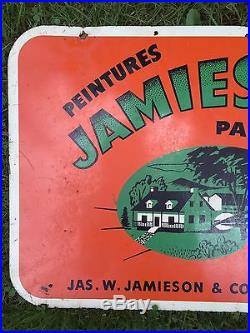 RARE Vintage JAMIESON Paints Jas W Jamieson Co Montreal Store Dealer Sign