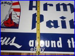 RARE Vintage NOS Original Armor Paints Metal Advertising Sign w Knight Graphic
