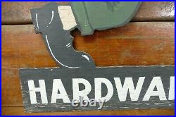RARE Vintage Original 1940s/1950s HARDWARE HANK Die Cut Hand Painted Wood Sign