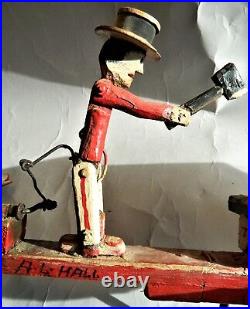 REDUCED! Vintage 1977 FOLK ART Carved & Painted WHIRLIGIG/Wood Chopper/ALVIN HALL