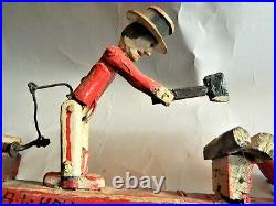 REDUCED! Vintage 1977 FOLK ART Carved & Painted WHIRLIGIG/Wood Chopper/ALVIN HALL