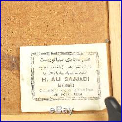 REDUCED! Vintage Miniature Painting Persian Original Ivory H Ali Sajjadi Signed