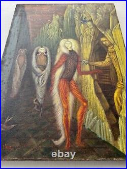 REMEDIOS VARO, Old painting oil on canvas, Signed, unframed good condition