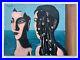 RENE MAGRITTE (Handmade) Oil On Canvas Signed & Stamped Painting Vtg art