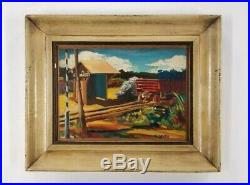 RE Smith Chicago Vintage 1940's WPA Era Old Railroad Train Station Oil Painting