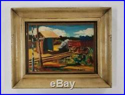 RE Smith Chicago Vintage 1940's WPA Era Old Railroad Train Station Oil Painting