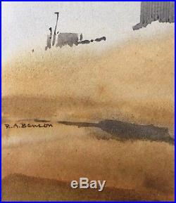 RITCHIE BENSON Original Signed Vintage California Watercolor Painting LISTED