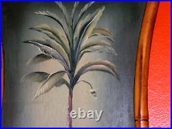 ROYAL ORIGINAL Single Palm Tree Signed E. Connors Oil on Wood Painting VINTAGE