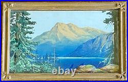 RUDOLPH SCHMIDT Vintage Original Signed Watercolor Mountain Lake Landscape CA